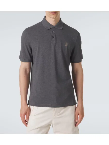 Tricou polo Brunello Cucinelli gri
