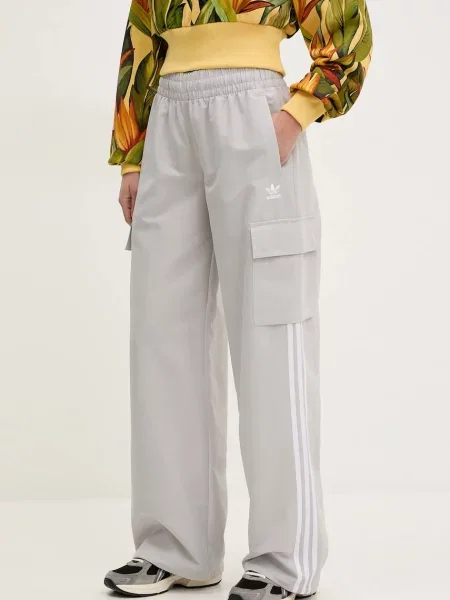 Hlače adidas Originals za žene s aplikacijom siva