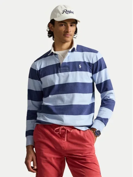 Polo Ralph Lauren Polo marškinėliai The Iconic Rugby mėlyna