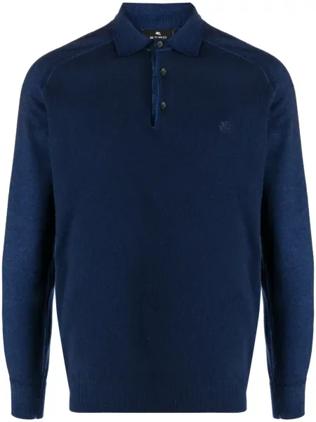 Polo Etro cu broderie albastru