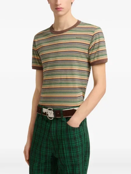 Tricou Marni cu dungi verde
