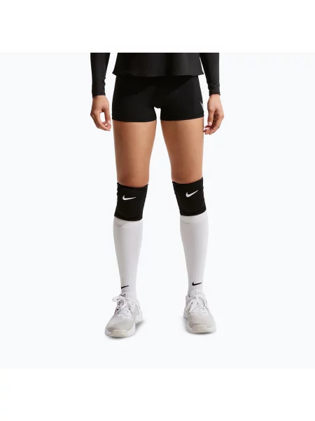 Pantaloni scurți de antrenament pentru femei Nike Pro Mid Rise Biker 3" black/white/metallic silver alb