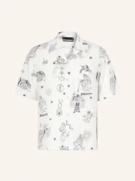 Allsaints Resortová Košile Terra Comfort Fit / černá bílá