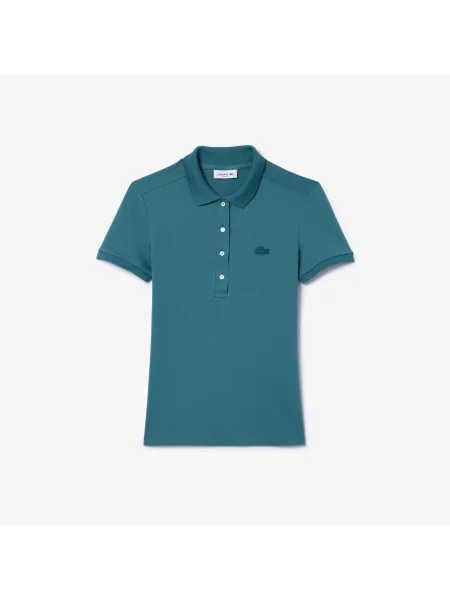 Lacoste Koszulka Polo Z Elastycznej Bawełny Slim Fit niebieski