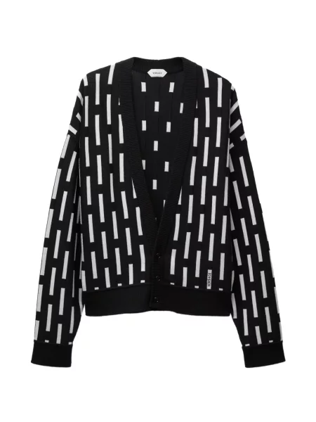 Cardigan Versace de lână cu autograf negru