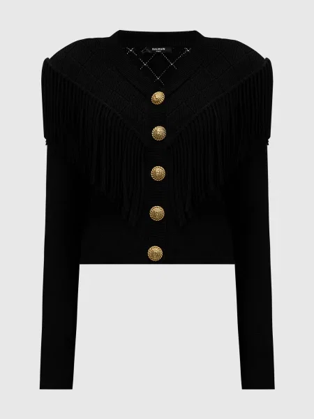Кардиган з бахромою Balmain чорний