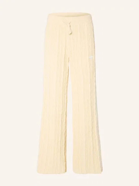Adidas Originals Pletené Kalhoty Knitted tmavě / krémová žlutá