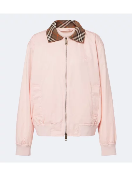 Geacă Burberry în carouri roz
