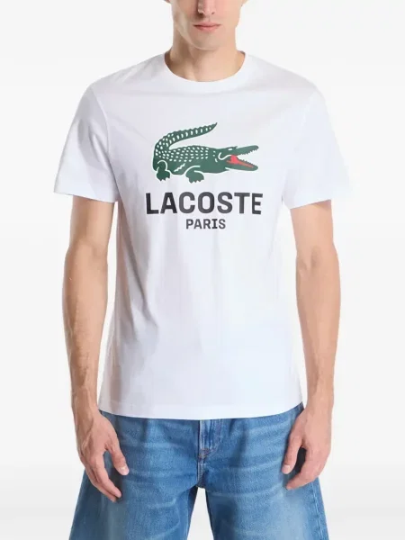Tricou Lacoste cu imagine alb