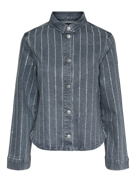 PIECES Bluză Siffi denim / argintiu gri