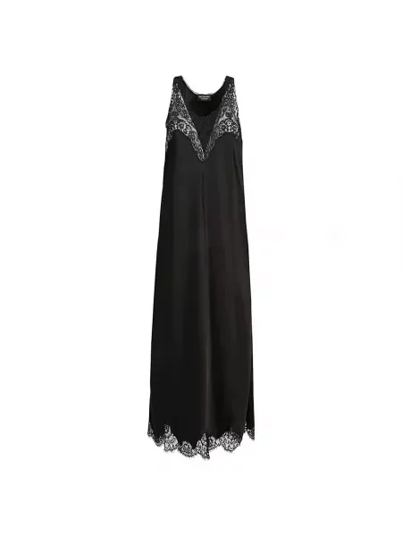 Satynowa sukienka Balenciaga czarna