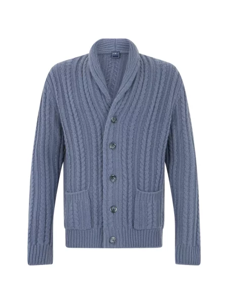 Gulerat cardigan Fedeli tricotate albastru