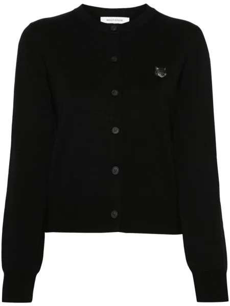 Cardigan Maison Kitsune de lână negru