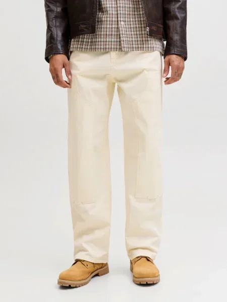 JACK & JONES Pantaloni JPSTALEX' alb