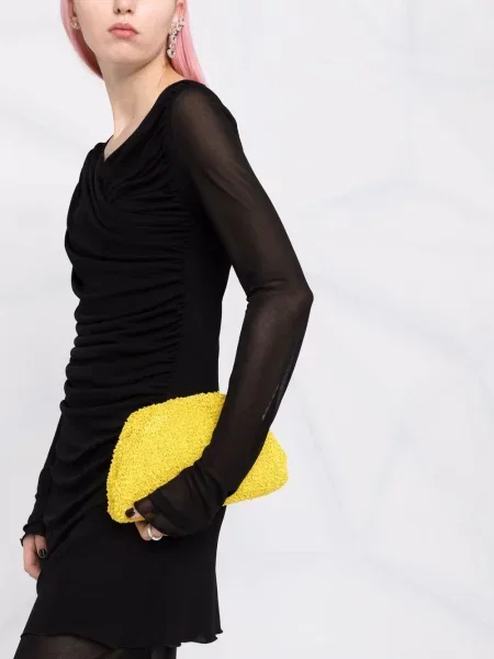 Rochie midi Ferragamo transparente până la genunchi de costum negru