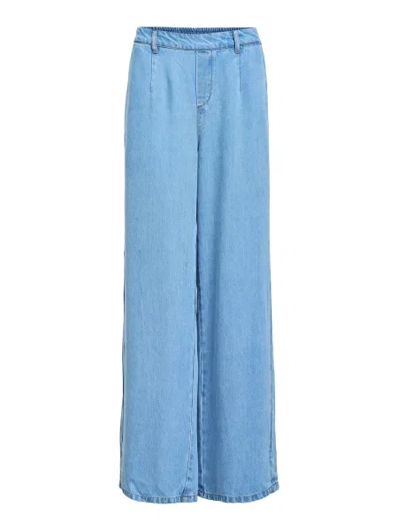 OBJECT Pantaloni cu cute OBJFRAME LISA denim albastru