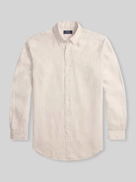 Koszula casualowa o kroju regular fit z czystego lnu Polo Ralph Lauren beżowa