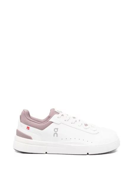 Sneakerși On cu șireturi din dantelă alb