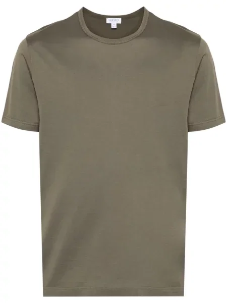 Tricou Sunspel din jerseu verde