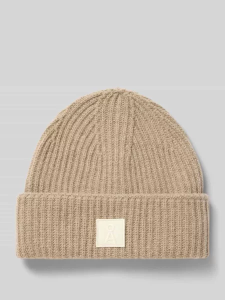 Czapka o kroju loose fit z czystej wełny Armedangels beżowa