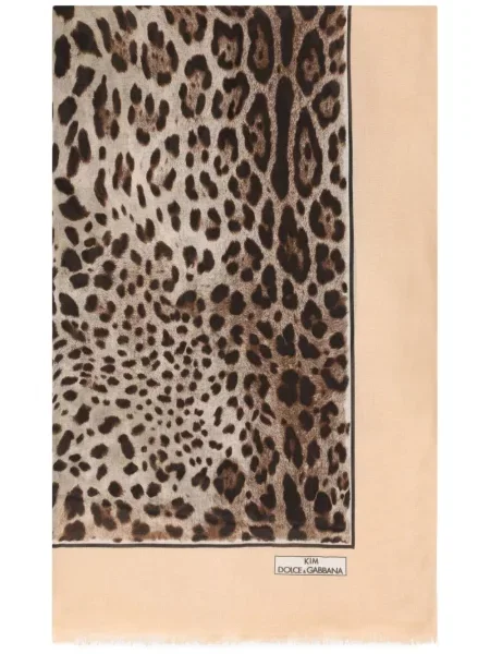 Fular Dolce & Gabbana de mătase cu imagine cu model leopard