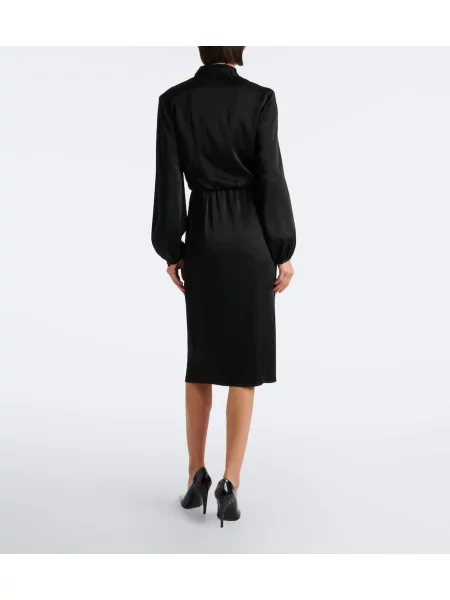 Rochie midi Max Mara din satin drapată eleganta negru