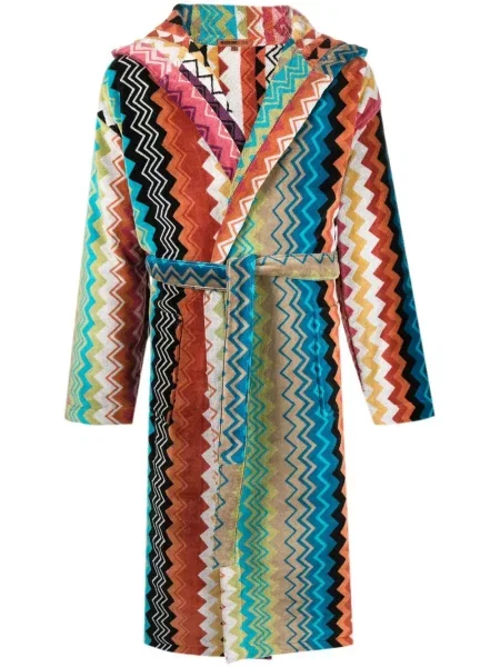 Халат Missoni Home с качулка синьо