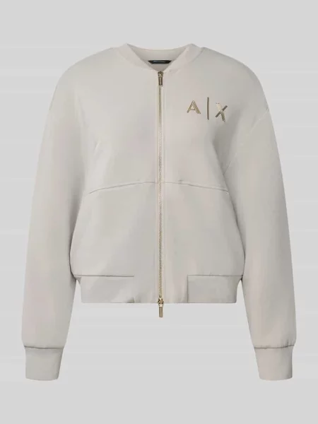 Bluza rozpinana z nadrukiem z logo Armani Exchange beżowa