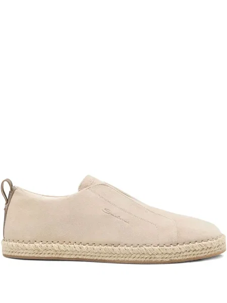 Sneakerși Santoni din piele de căprioară slip-on