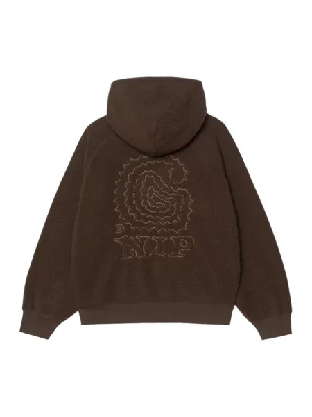 Bluza z kapturem Carhartt Wip polarowa z kapturem brązowa