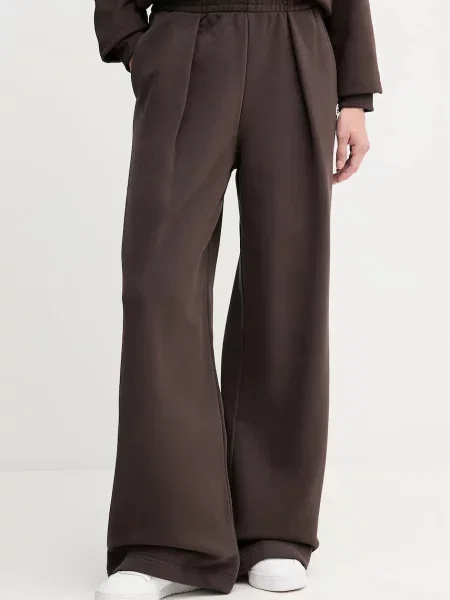 Lacoste Pantaloni palazzo Wide Leg maro