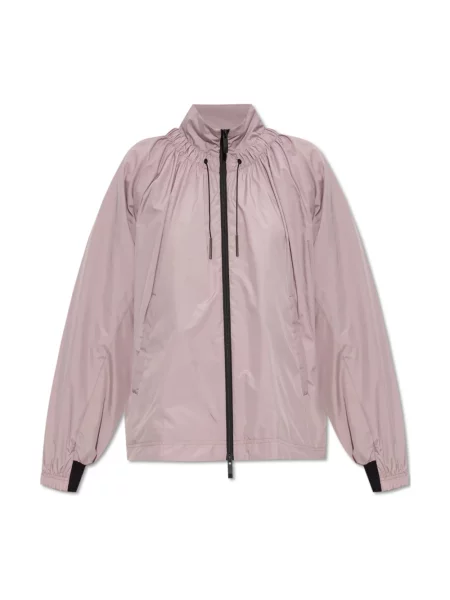 Lniana kurtka Moncler różowa