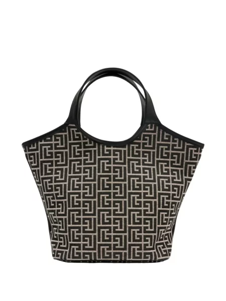 Geantă shopper Balmain din piele negru