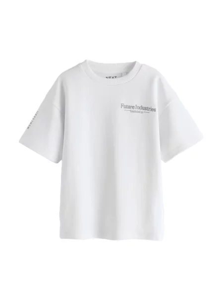 Next Tricou gri alb