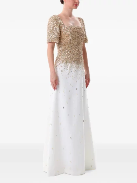 Rochie maxi Dina Melwani alb
