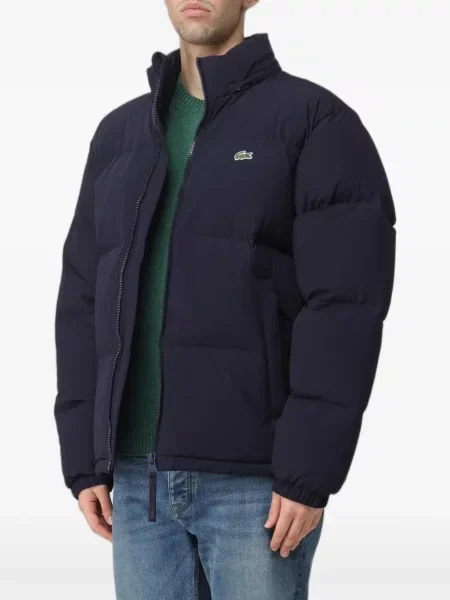 Geacă Lacoste cu glugă albastru
