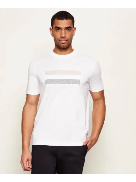 BOSS BLACK Tricou C-Taut 10 | mercerizat alb