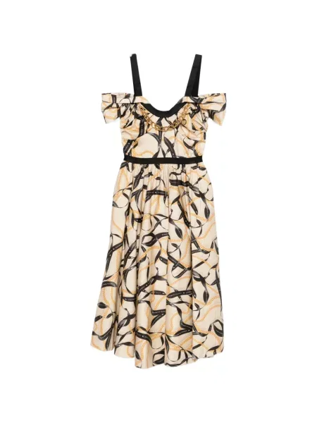 Rochie midi Elisabetta Franchi cu imagine până la genunchi de costum