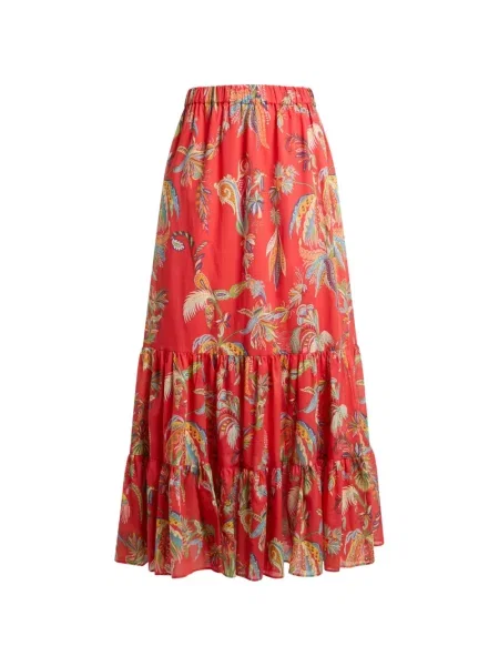 Fusta maxi Etro cu imagine cu model paisley roșu