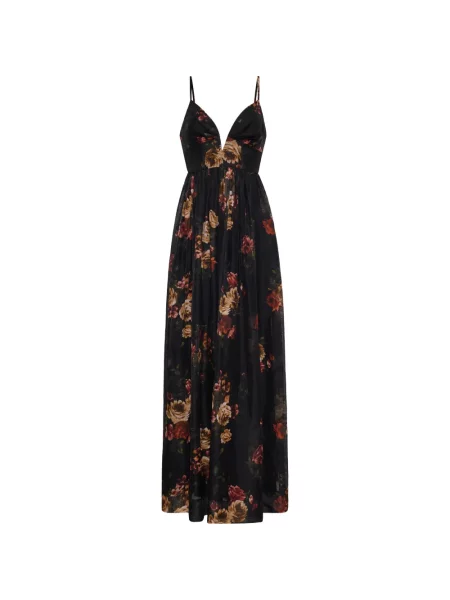 Rochie maxi Cara Cara cu model floral cu imagine negru