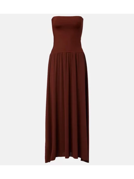 Rochie maxi Eres plisată de costum maro