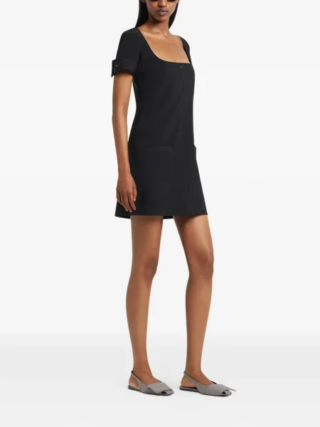 Rochie mini Courreges cu cataramă de costum negru