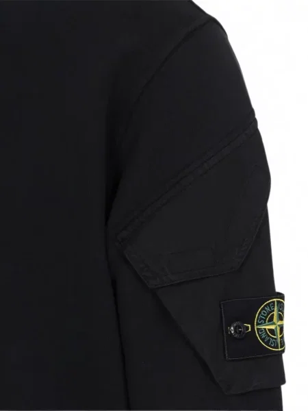 Hanorac Stone Island cu strasuri cu buzunare aplicate negru