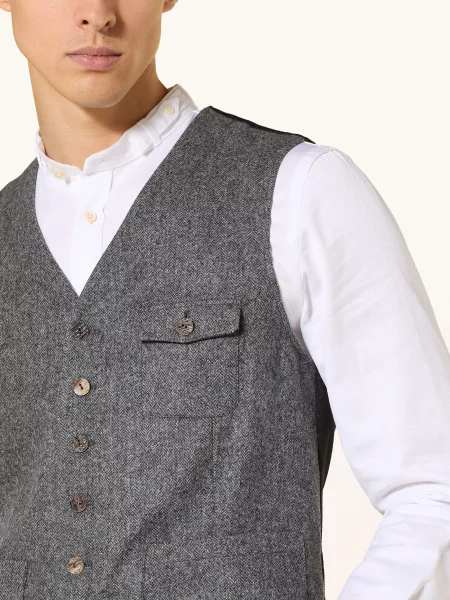 Grasegger Obleková Vesta Wum Extra Slim Fit šedá černá