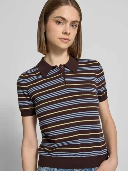 Koszulka polo z dzianiny o kroju regular fit z wzorem w paski Review