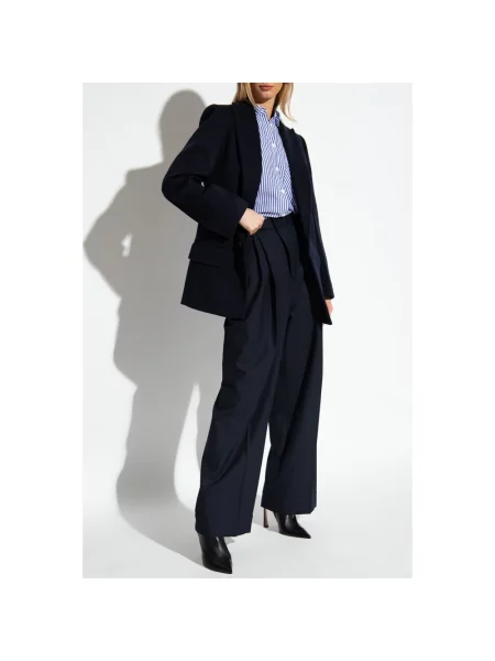 Spodnie Victoria Beckham niebieskie