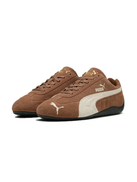 Lniane sneakersy Puma brązowe