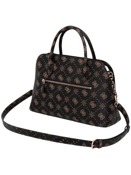 Crossbody kabelka Guess s autogramom hnedá