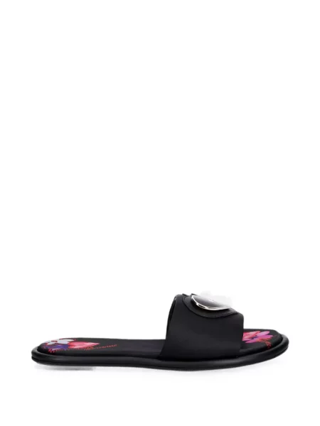 Sandale Love Moschino cu motiv cu inimi negru