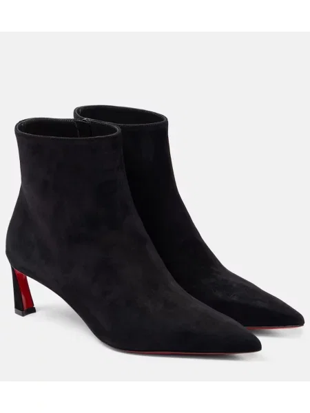 Semišové členkové čižmy Christian Louboutin čierna
